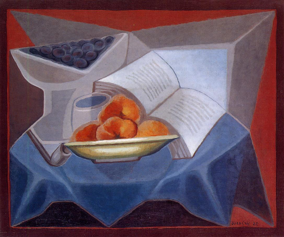 Fruit and Book - Juan Gris Tablo