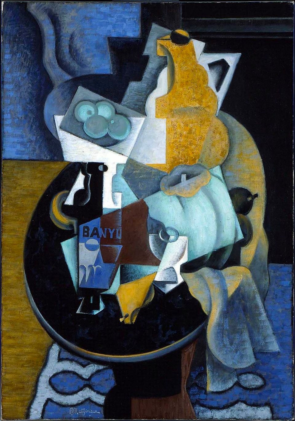 Fruit and a Jug on a Table (1918) - Jean Metzinger Tablo