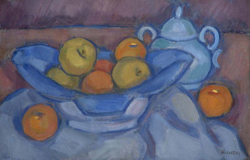 Fruits in Blue Bowl (1927) - Kmetty János Tablo