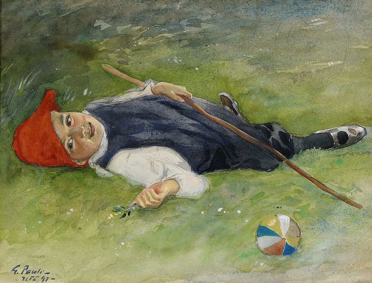 Göran in the green grass (1897) - Georg Pauli Tablo