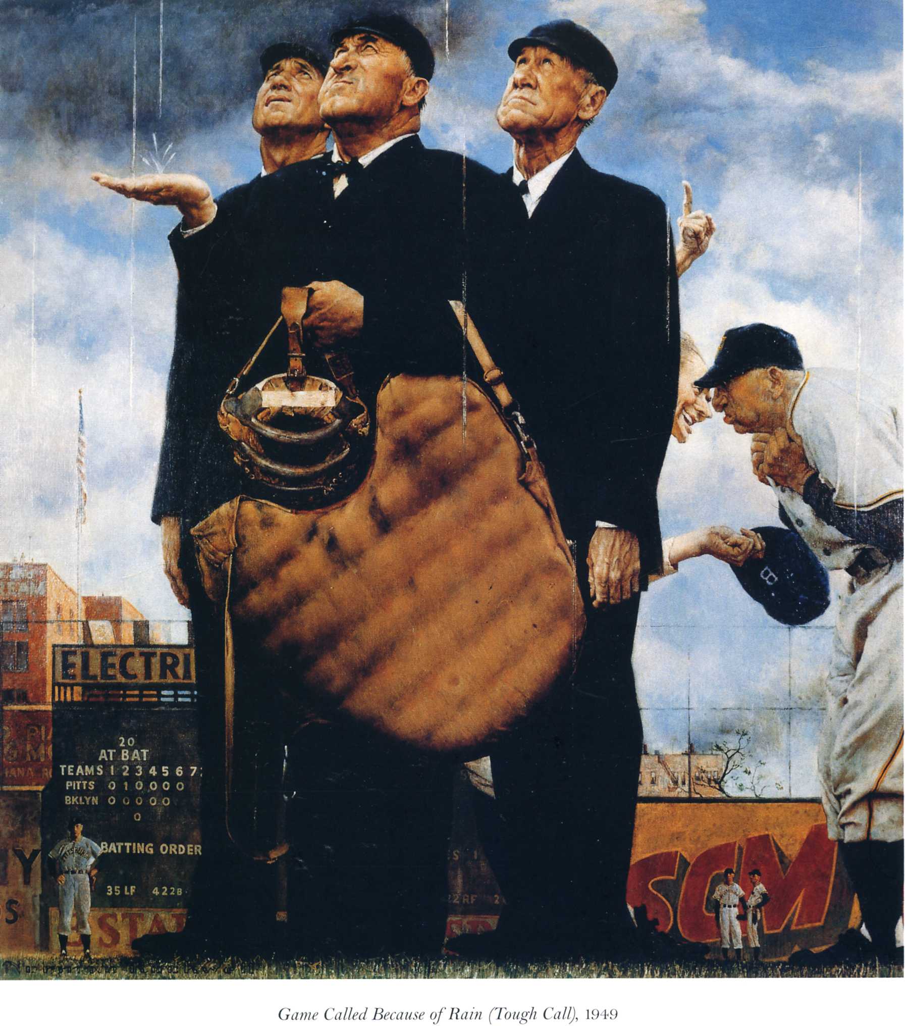 Game Called Because of Rain (Tough Call) (1949) - Norman Rockwell Tablo