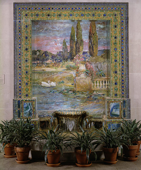 Garden Landscape and Fountain (1915) – Louis Comfort Tiffany Tablo