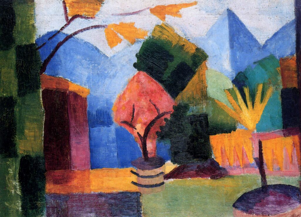 Garden on Lake Thun (1913) - August Macke Tablo