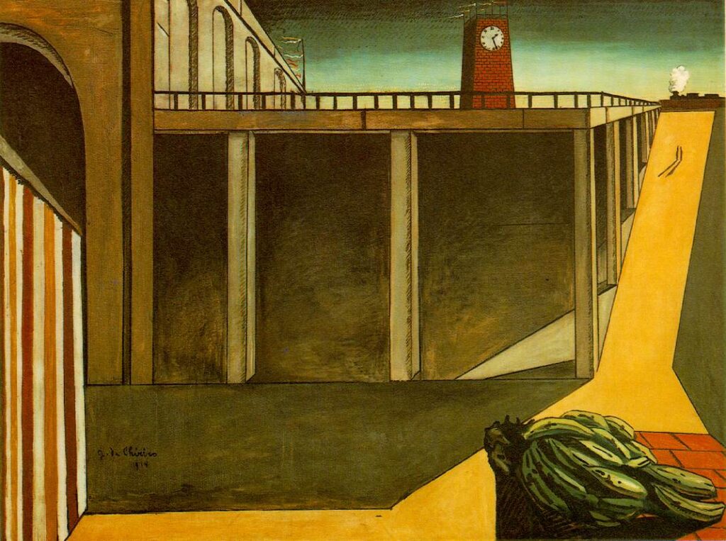 Gare Montparnasse (The Melancholy of Departure) (1914) - Giorgio de Chirico Tablo