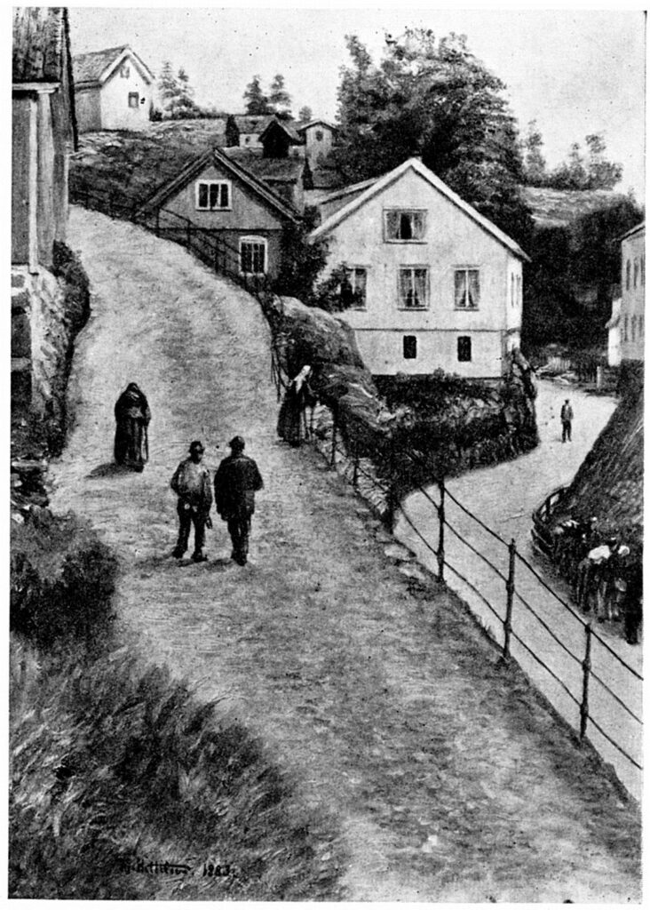 Gate I Krageroe - Theodor Severin Kittelsen Tablo