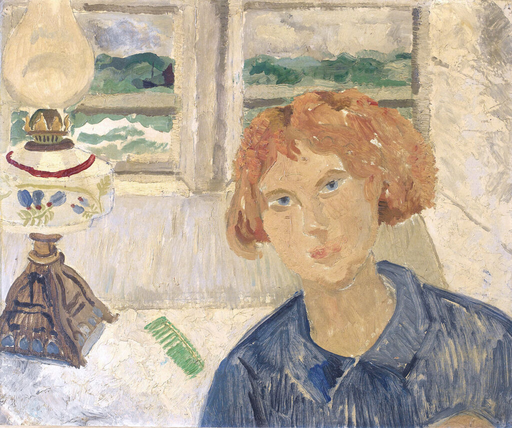 Girl and Lamp in a Cornish Window (1928) - Christopher Wood Tablo