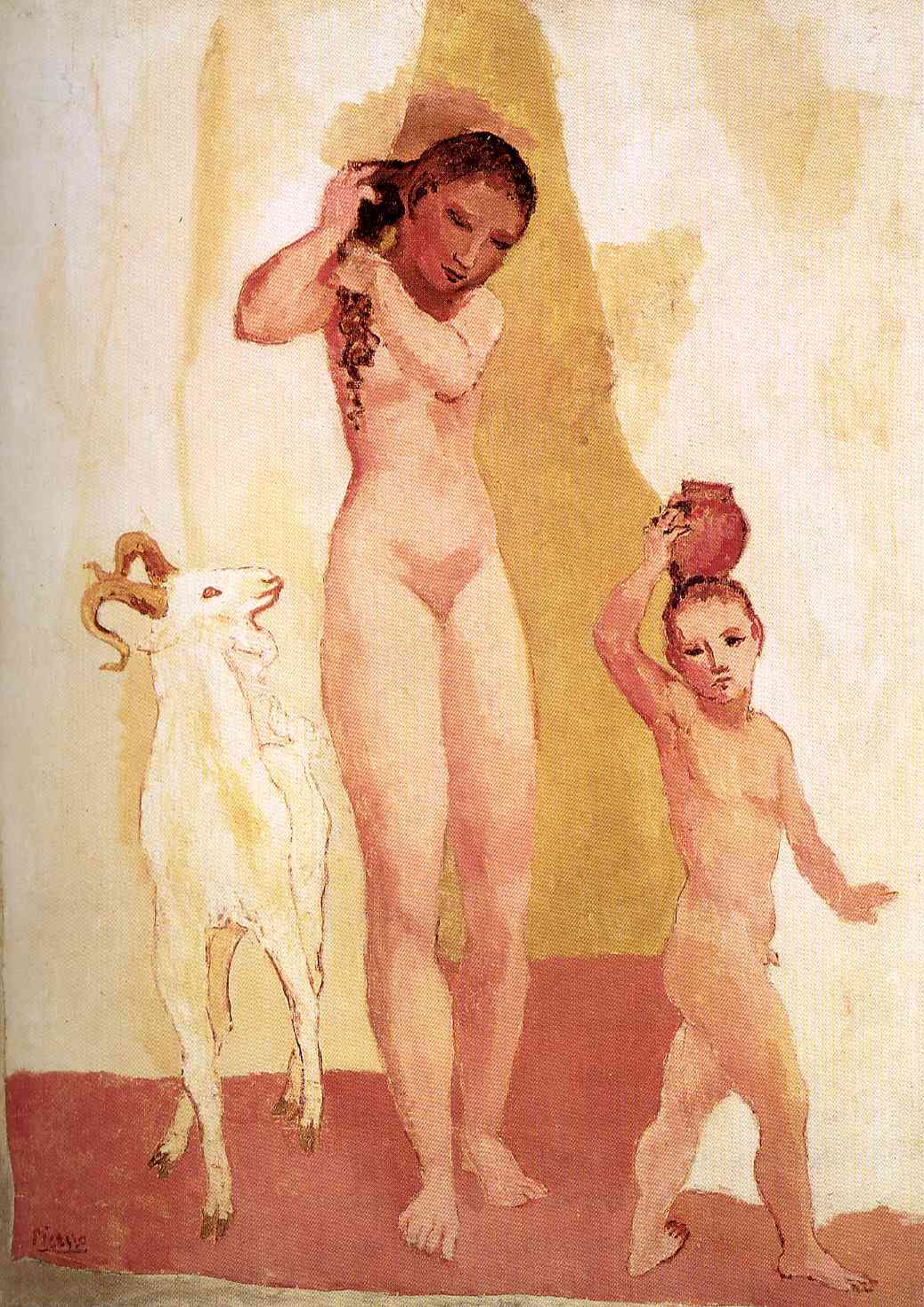 Girl and goat (1906) - Pablo Picasso Tablo