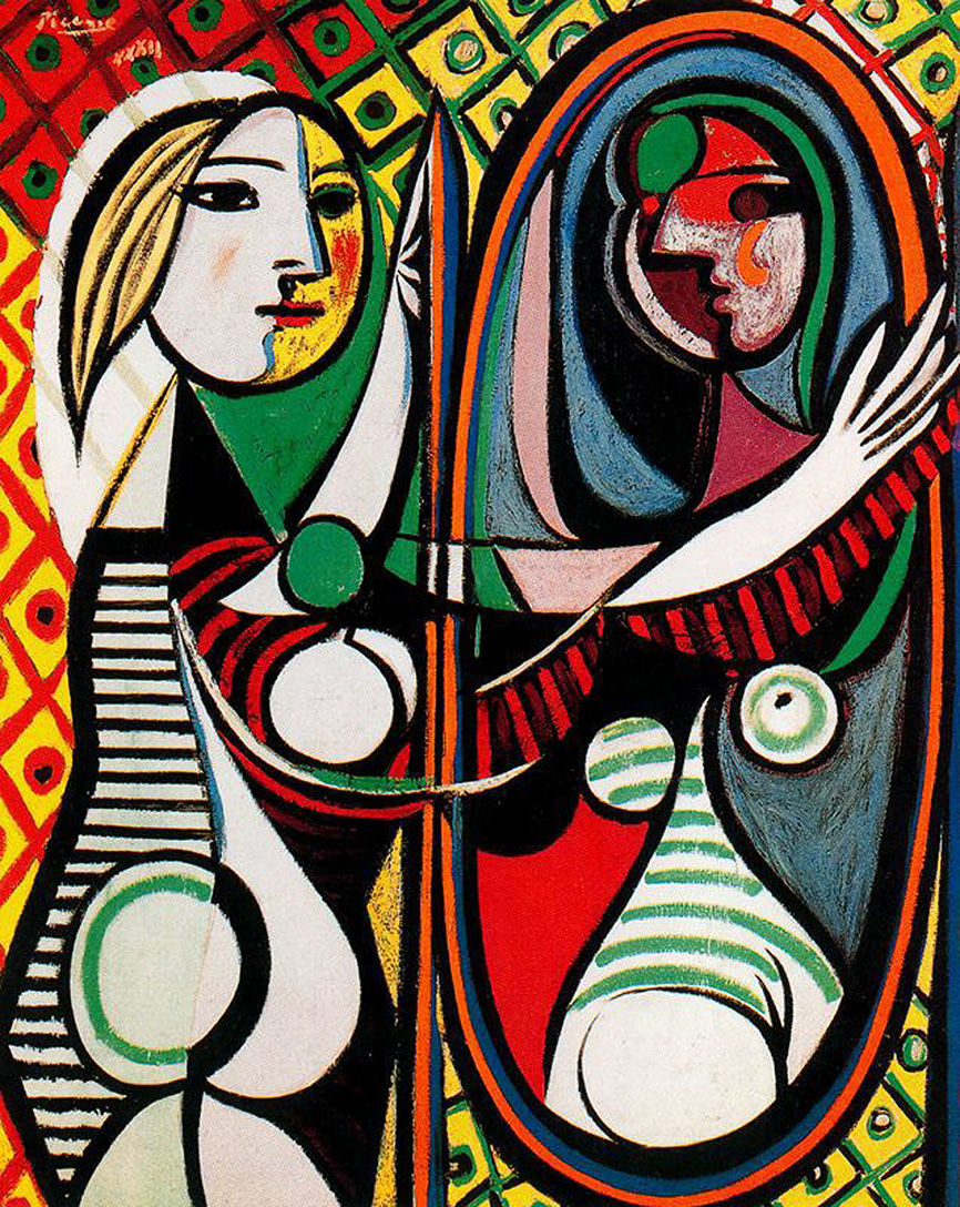 Girl in Front of Mirror (1932) - Pablo Picasso Tablo