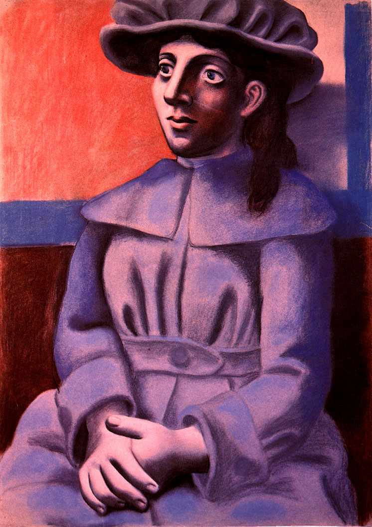 Girl in a hat with her arms crossed (1920) - Pablo Picasso Tablo