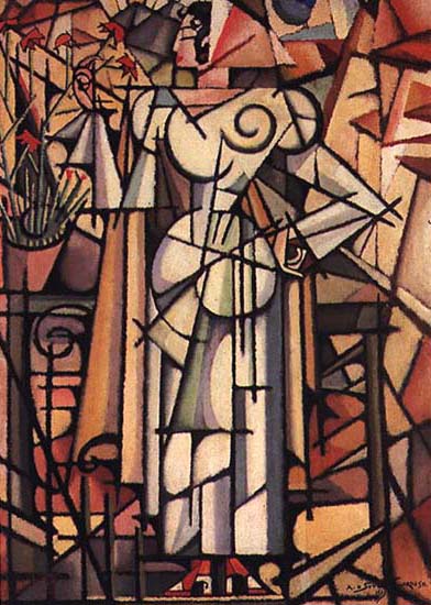 Girl of carnations (1913) - Amadeo de Souza-Cardoso Tablo