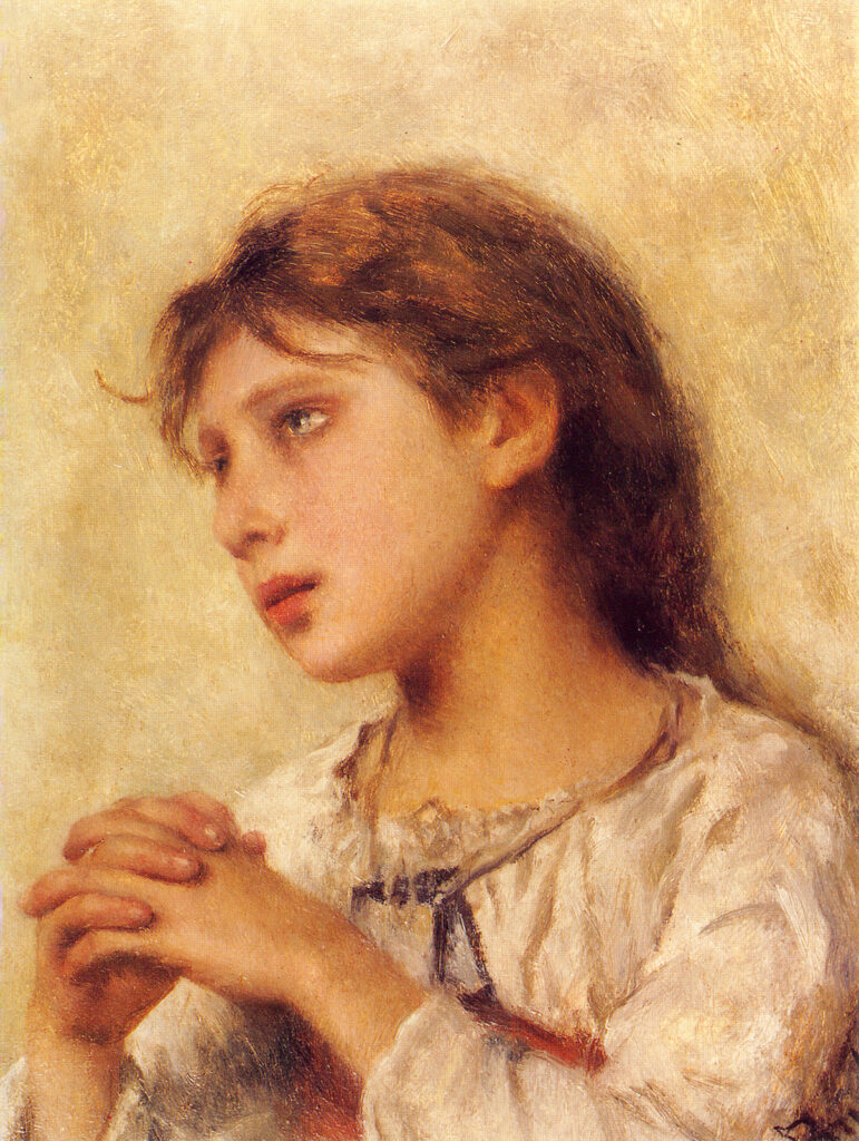 Girl praying - Joan Brull Tablo