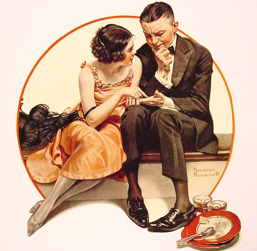 Girl reading Palm (1921) - Norman Rockwell Tablo