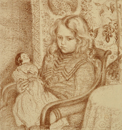 Girl with Doll (1904) – Georges Lemmen Tablo