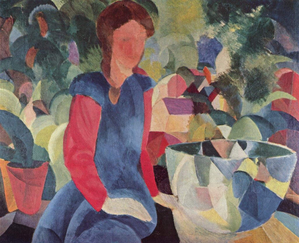 Girl with a Fish Bowl - August Macke Tablo