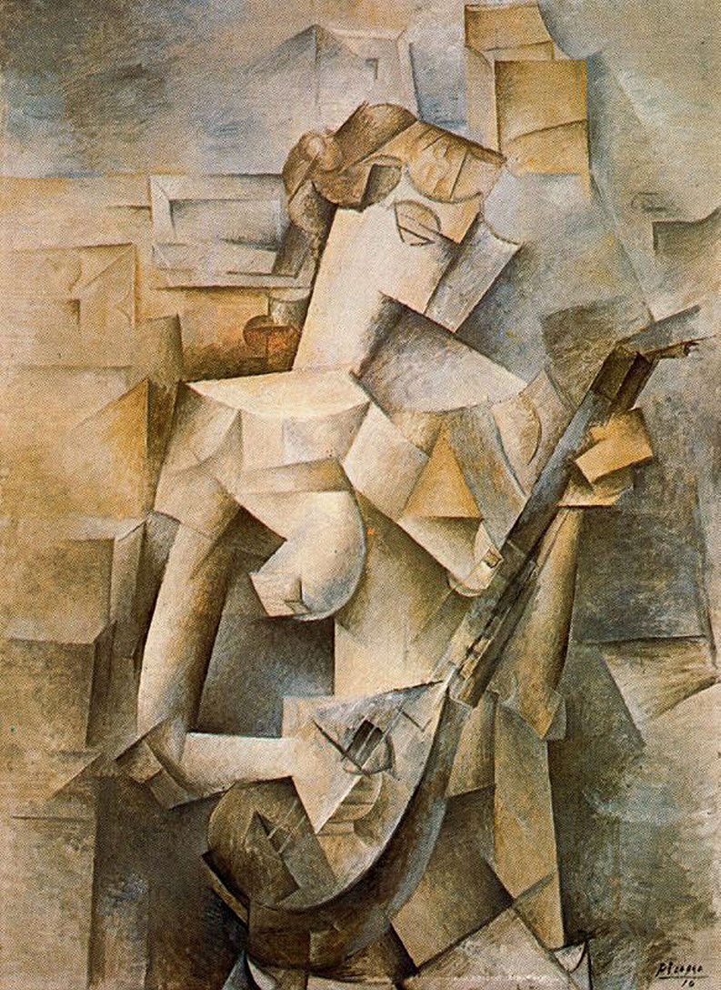 Girl with mandolin (Fanny Tellier) (1910) - Pablo Picasso Tablo
