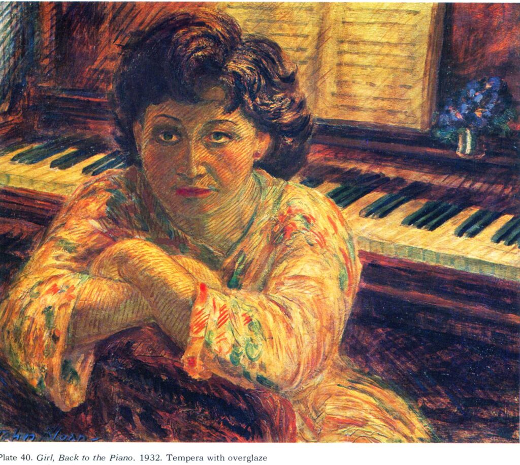 Girl, Back to the Piano (1932) - John French Sloan Tablo