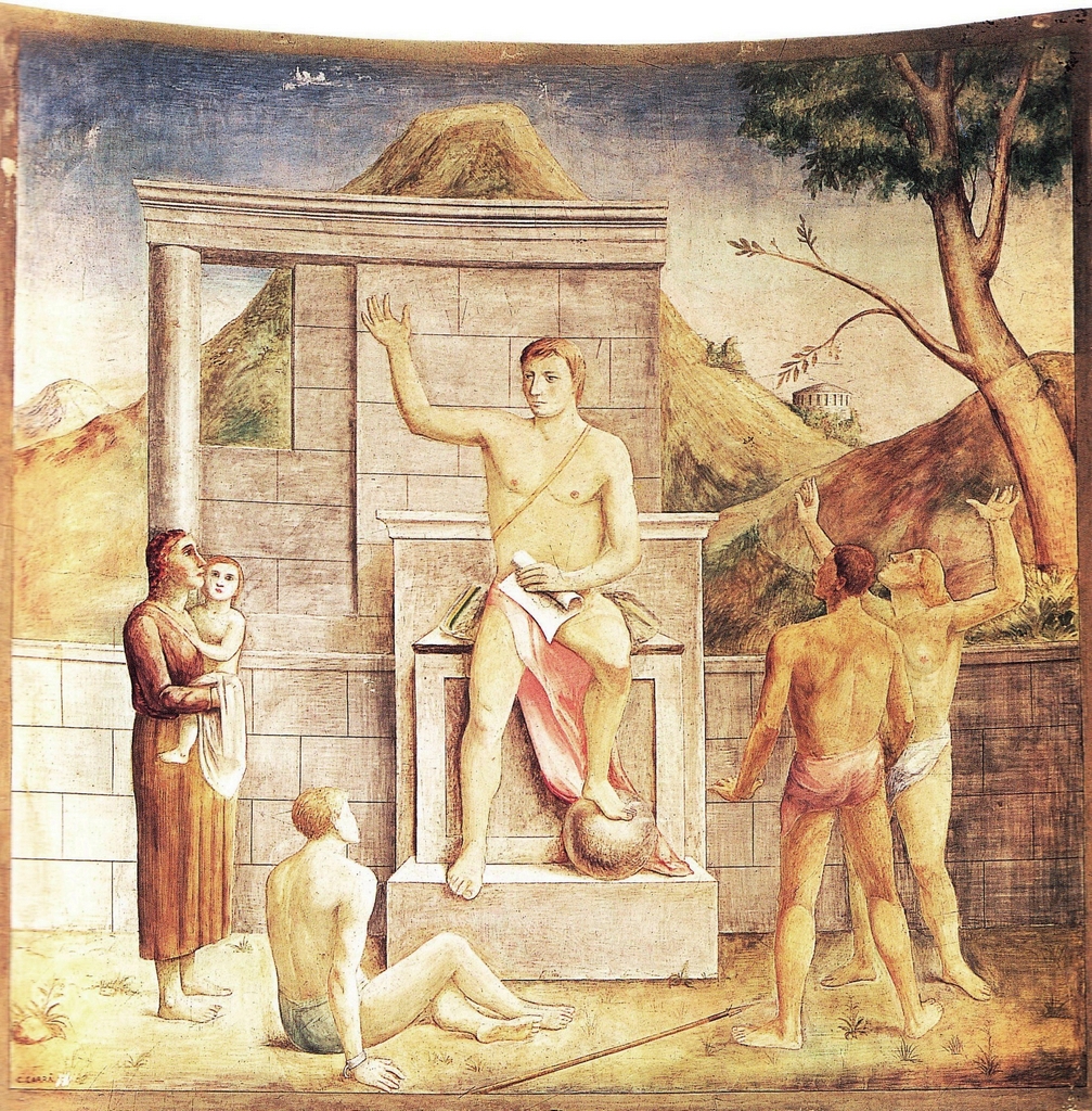 Giustiniano libera lo schiavo (1938) – Carlo Carrà Tablo