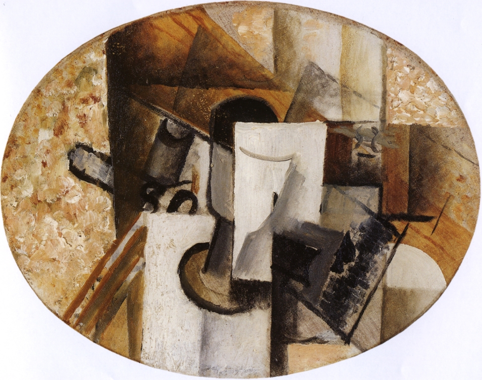 Glass and Card (1913) - Georges Braque Tablo