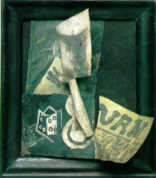 Glass and newspaper (1914) - Pablo Picasso Tablo