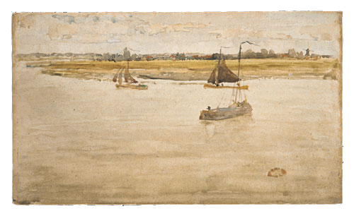 Gold and Brown Dordrecht (1884) - James McNeill Whistler Tablo
