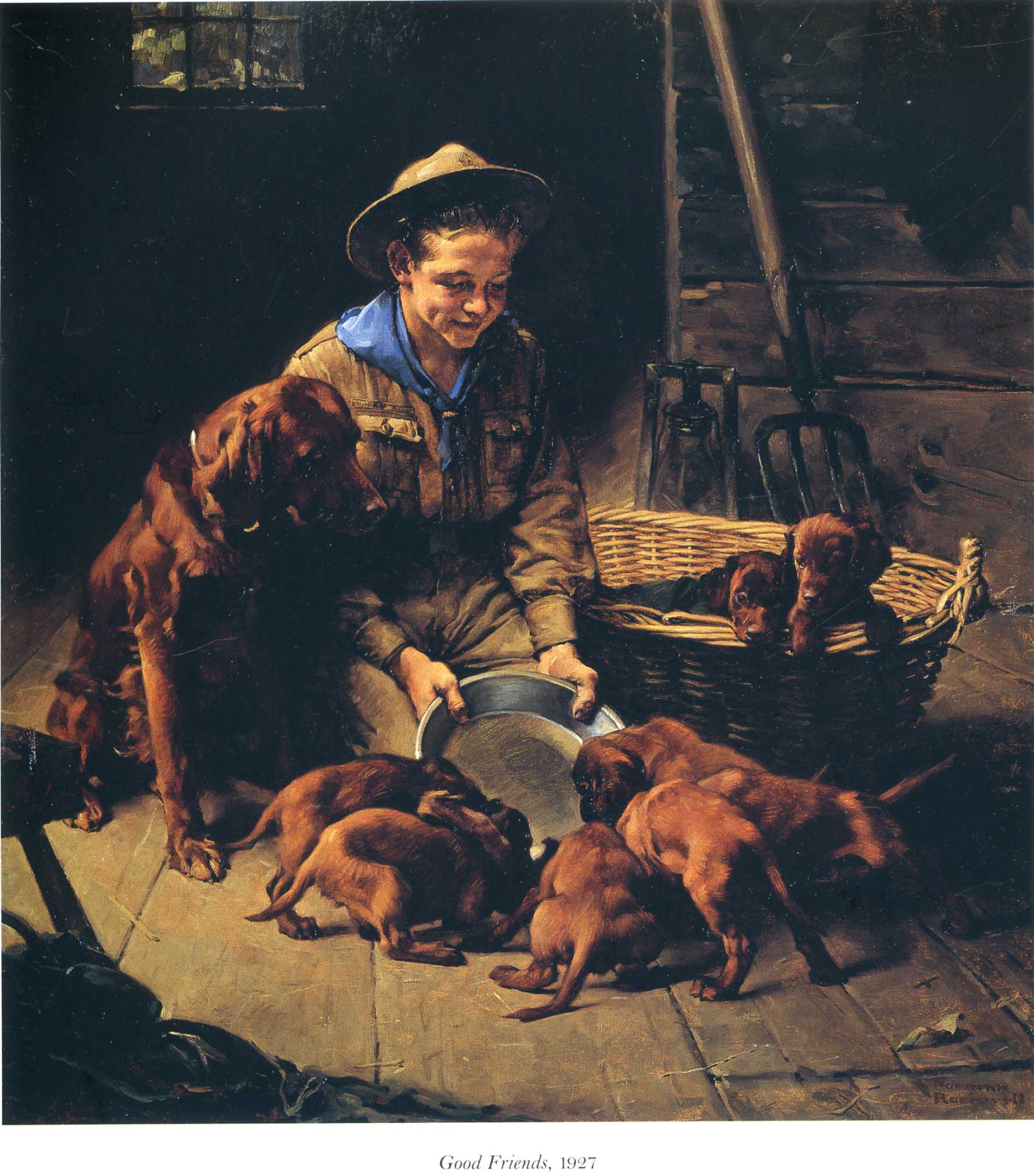 Good Friends (1927) - Norman Rockwell Tablo