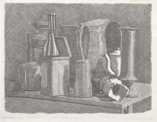 Grande natura morta con la caffettiera – Giorgio Morandi Tablo