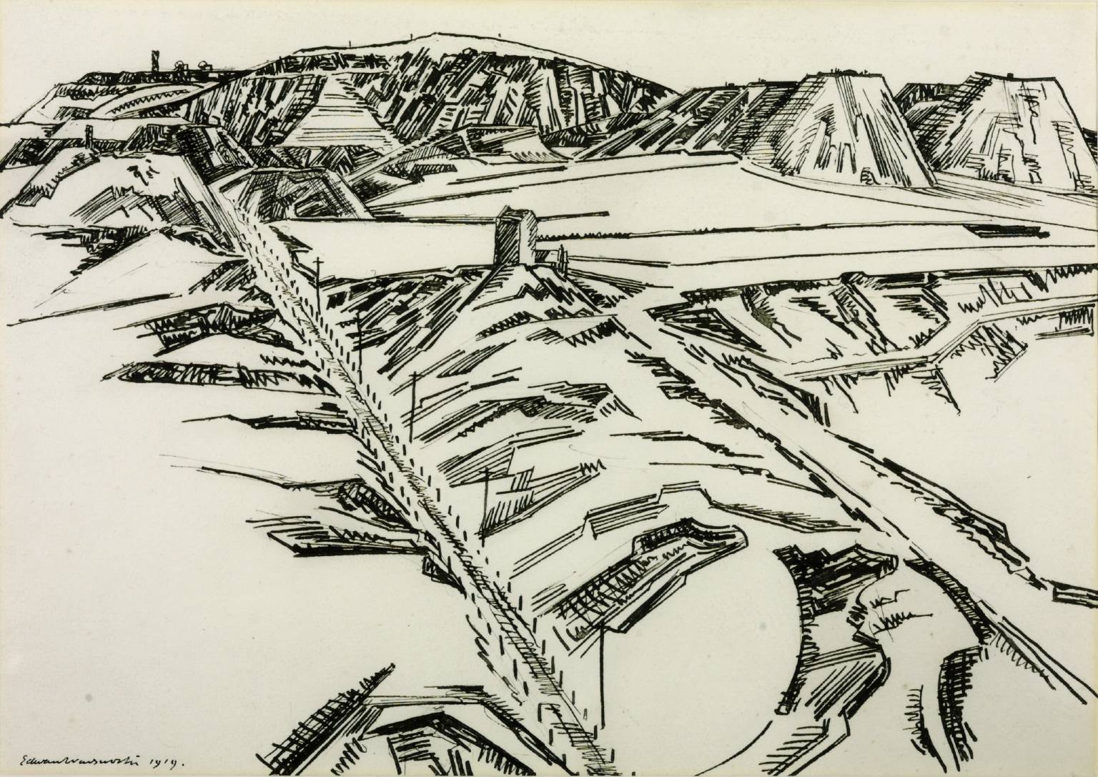 Granite Quarries, Darby Hill, Oldbury (1919) - Edward Wadsworth Tablo