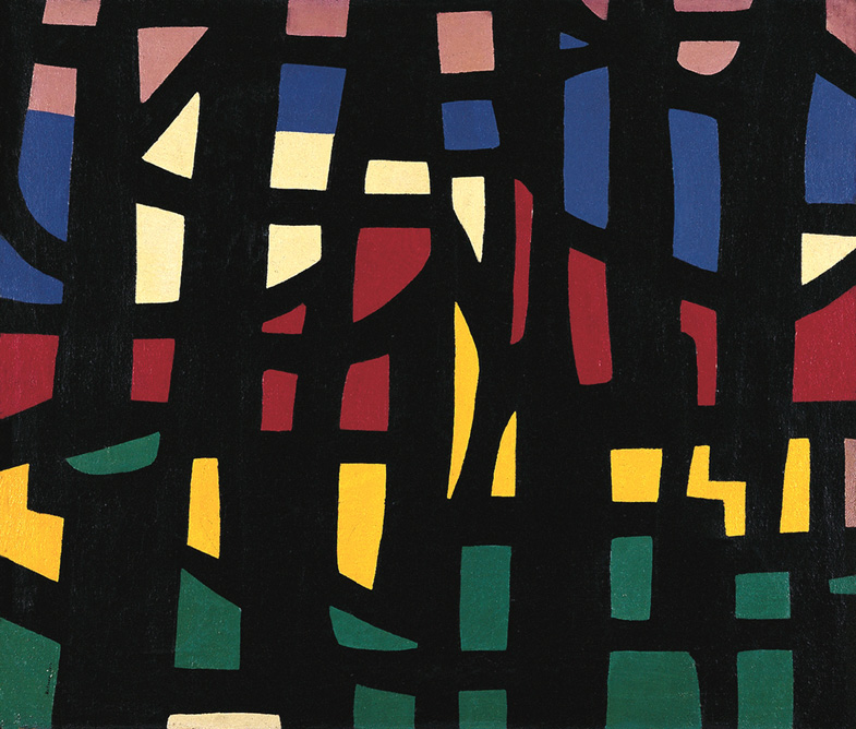 Grata nera fondo multicolore (Origine) (1950) – Mario Ballocco Tablo