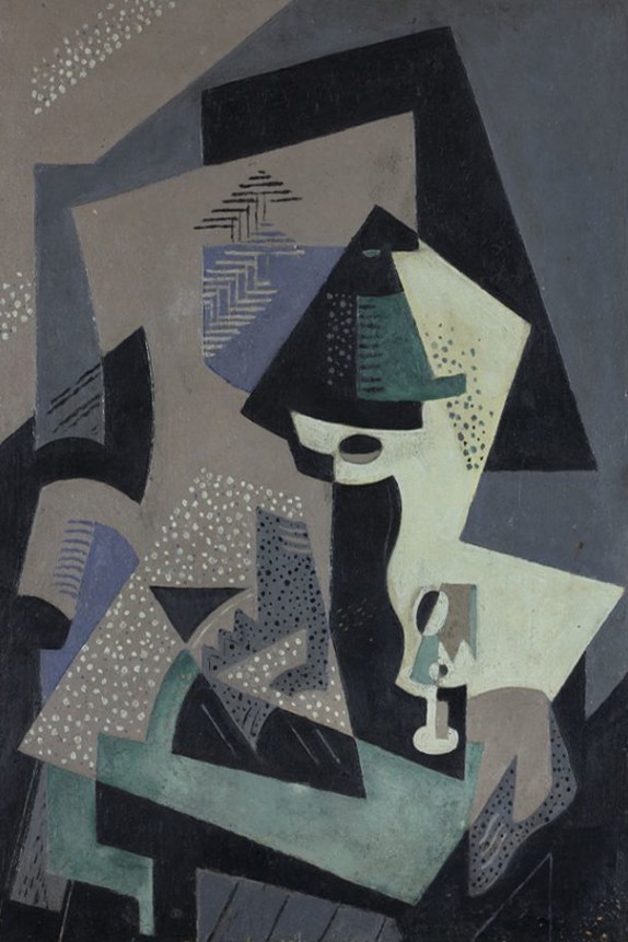 Green Still Life with Lamp (1916) - María Blanchard Tablo