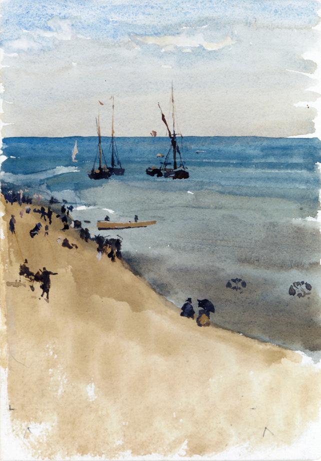 Green and Silver The Bright Sea, Dieppe (1883) - James McNeill Whistler Tablo