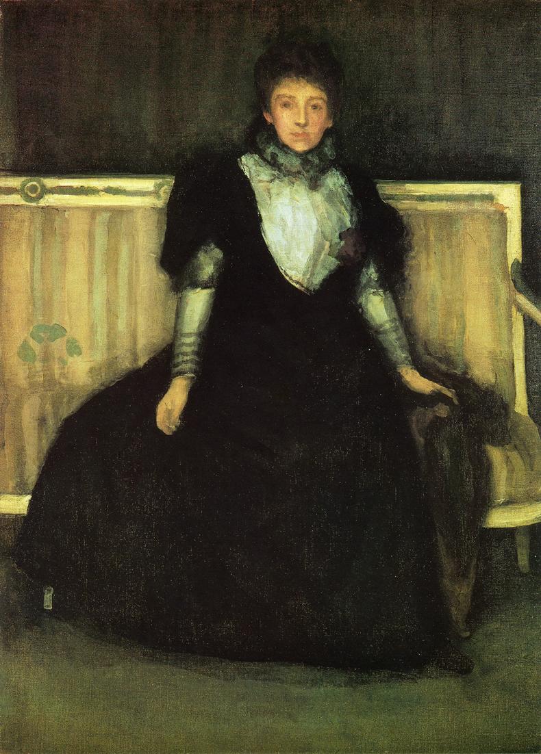 Green and Violet Portrait of Mrs. Walter Sickert (1885) - James McNeill Whistler Tablo