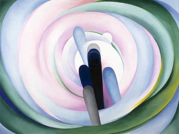 Grey Blue and Black, Pink Circle (1929) - Georgia O'Keeffe Tablo
