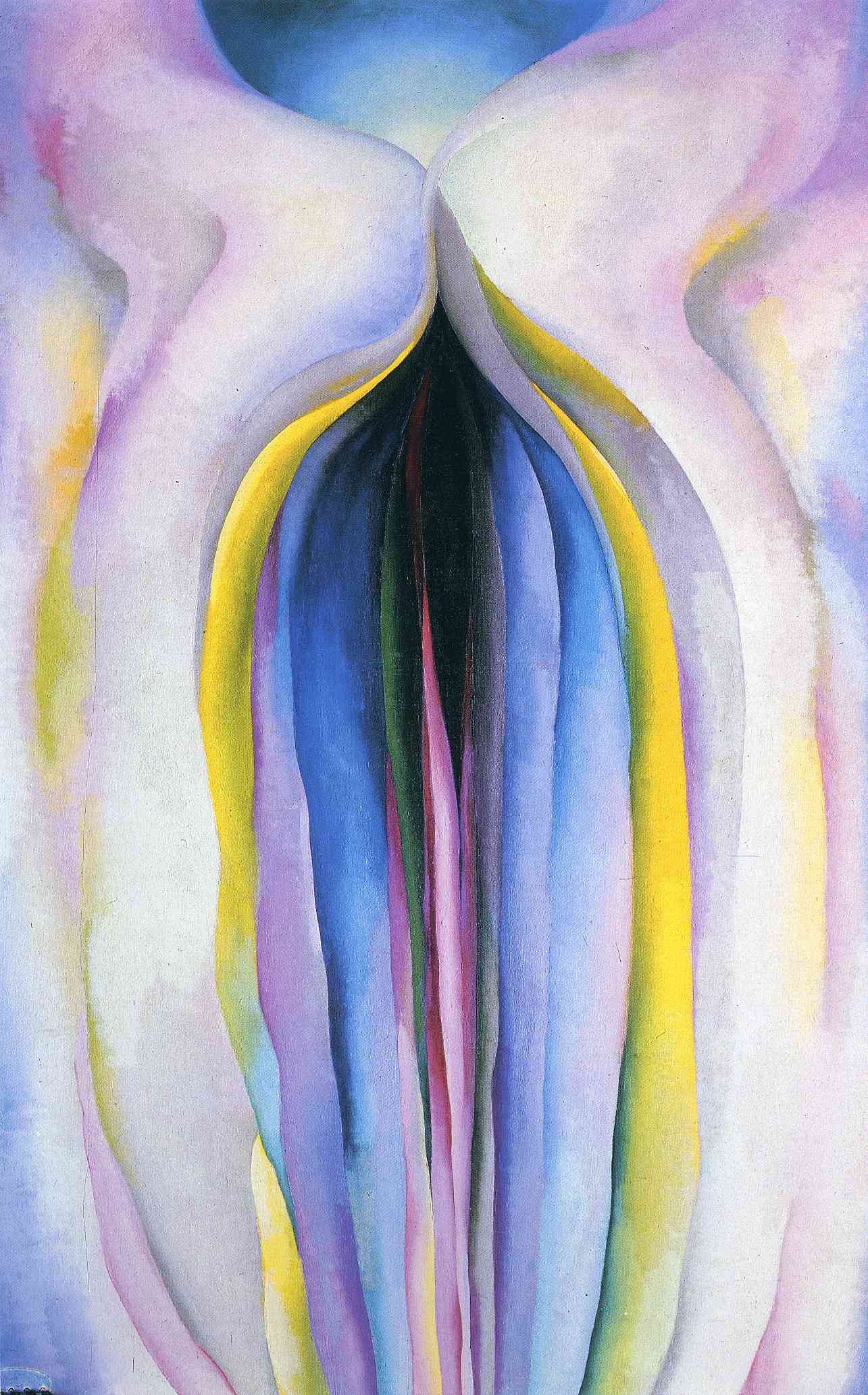 Grey Line With Black, Blue And Yellow (1923) - Georgia O'Keeffe Tablo