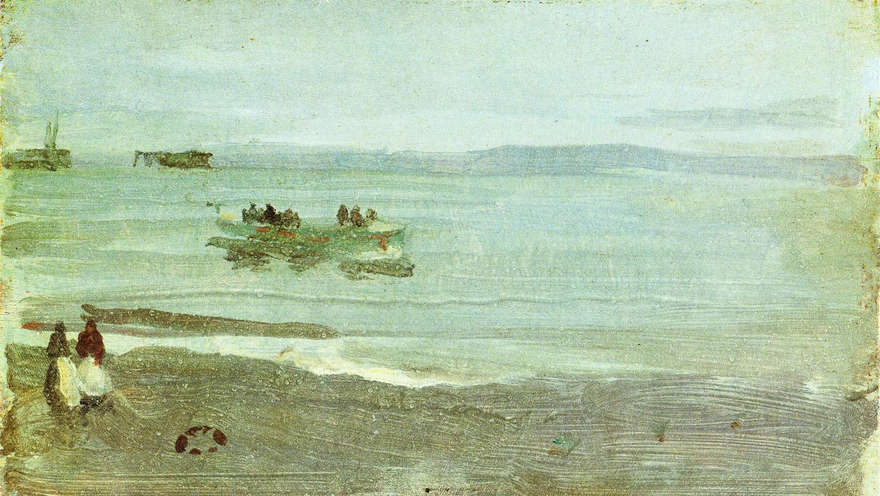 Grey and Silver Mist Lifeboat (1884) - James McNeill Whistler Tablo