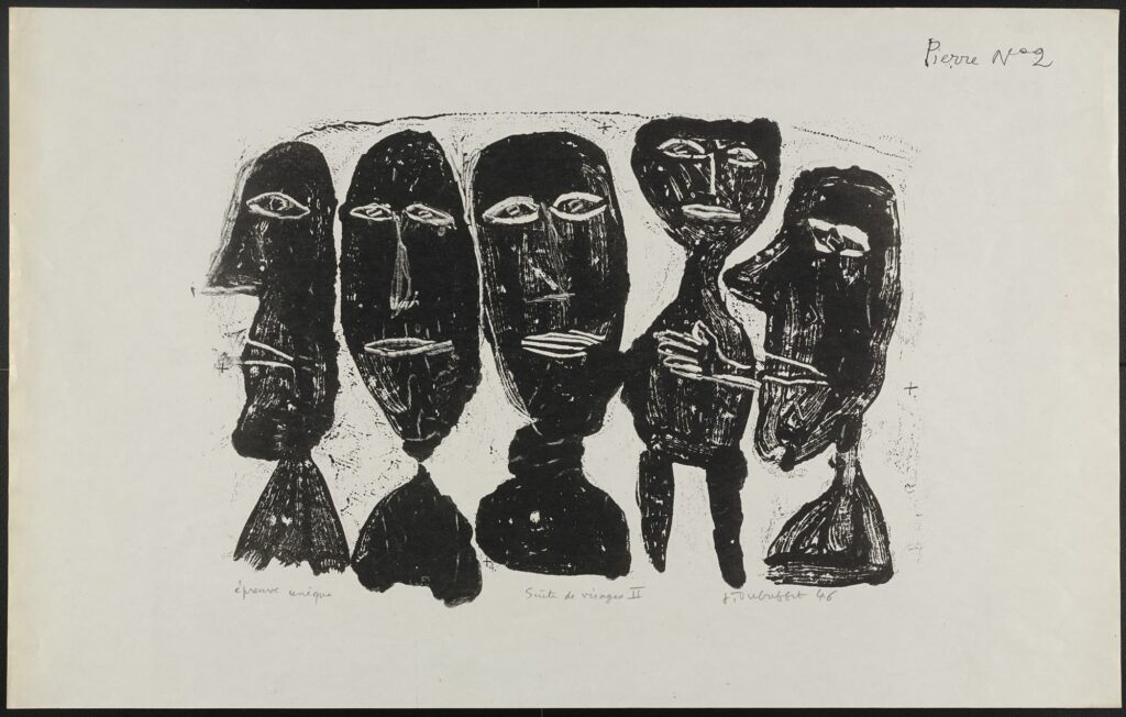 Group of Faces II (1946) – Jean Dubuffet Tablo