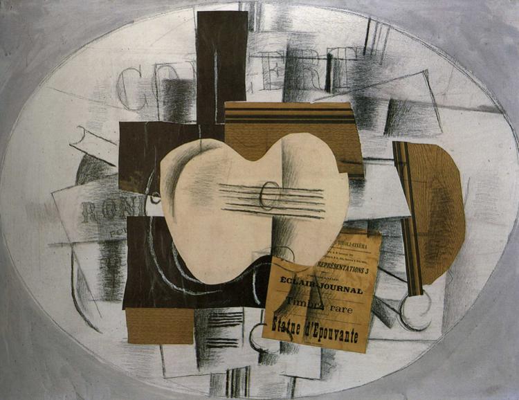 Guitar Program statue d'epouvante (1913) - Georges Braque Tablo