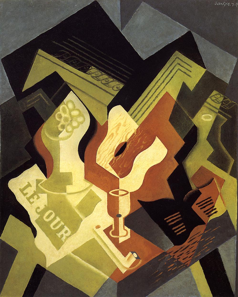 Guitar and Fruit Dish - Juan Gris Tablo
