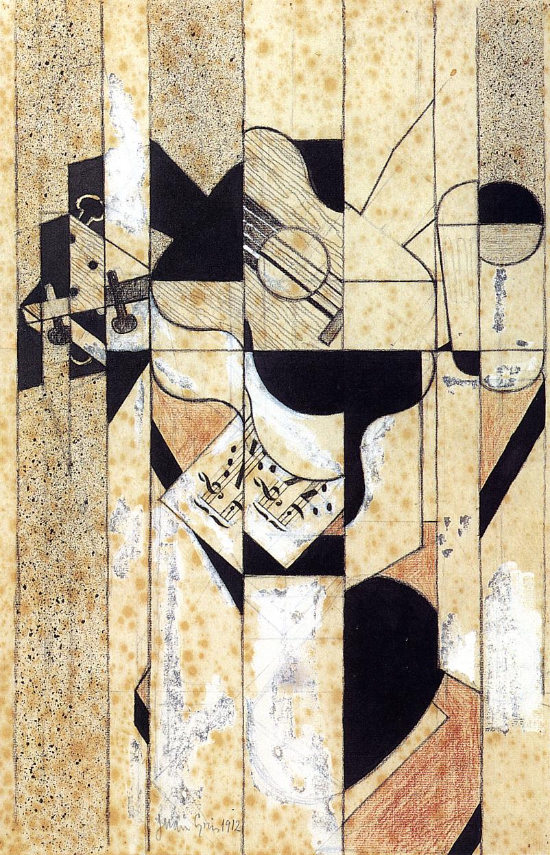 Guitar and Glass (1912) - Juan Gris Tablo