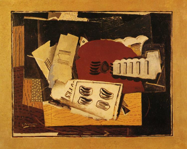 Guitar and Sheet Music (1919) - Georges Braque Tablo