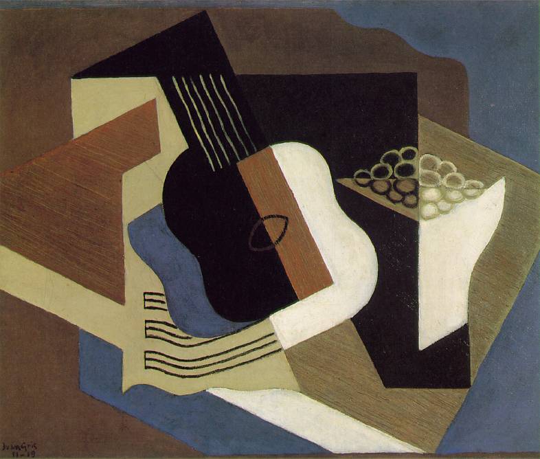 Guitar and fruit dish (1919) - Juan Gris Tablo