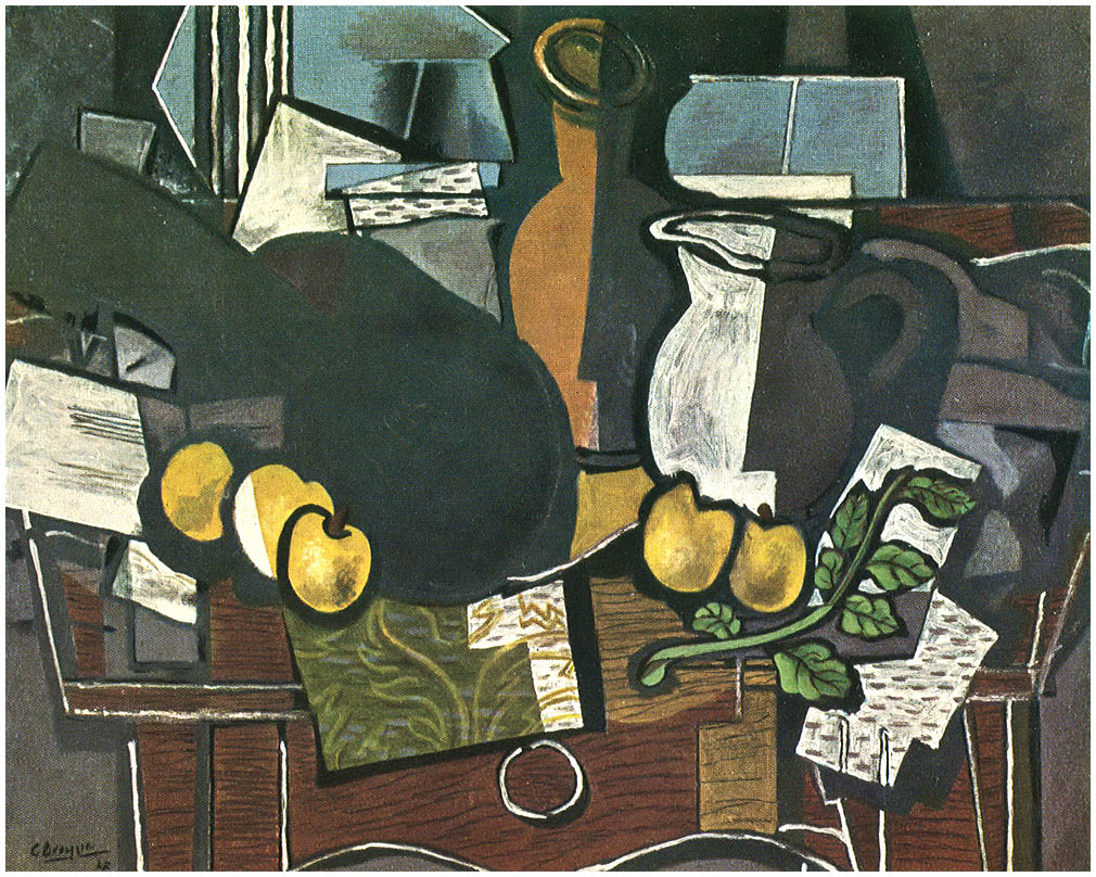 Guitar, Fruit and Pitcher (1927) - Georges Braque Tablo