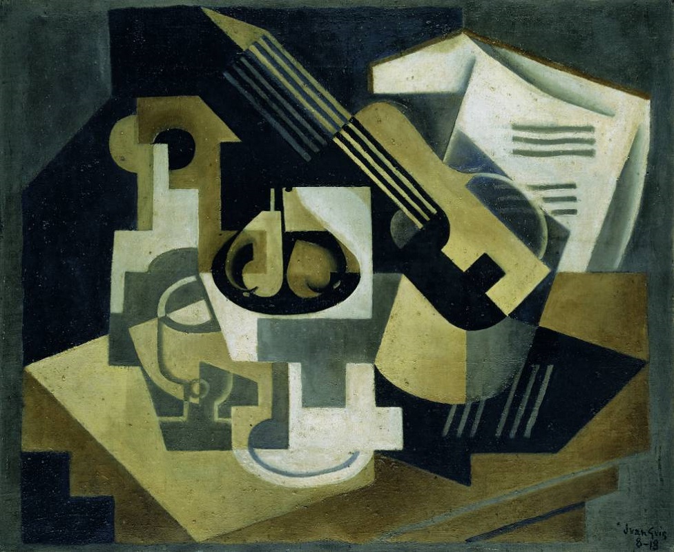 Guitarra Y Frutero (1918) - María Blanchard Tablo