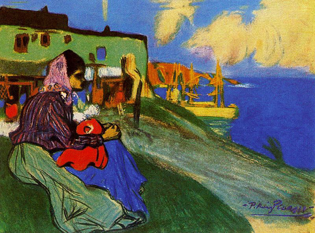 Gypsy in front of Musca (1900) - Pablo Picasso Tablo