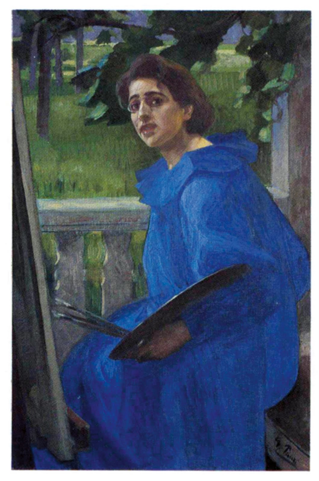 Hanna in a Blue Dress (Portrait of the Artist's Wife) (1896) - Georg Pauli Tablo