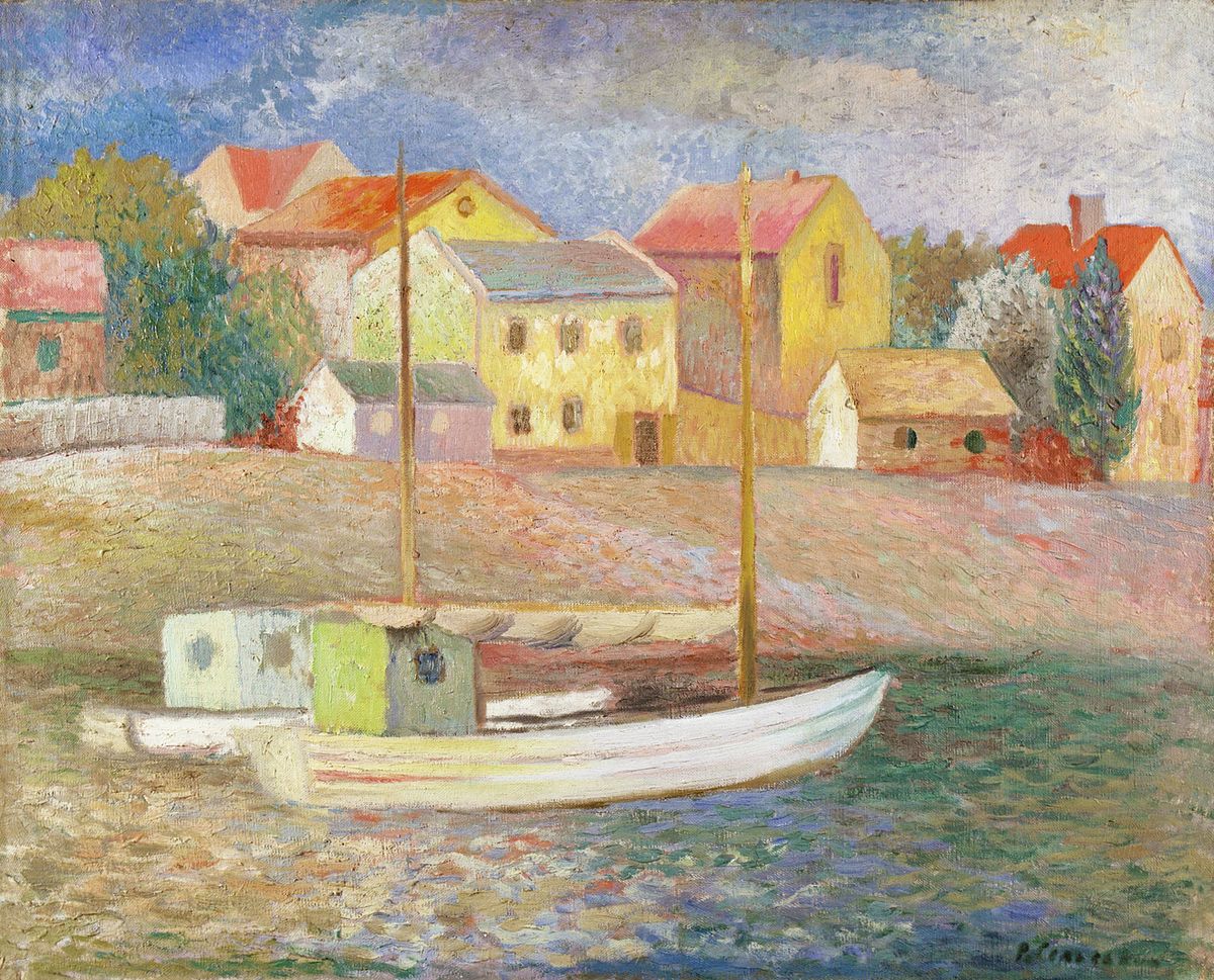 Harbor in Hel (1934) - Roman Selsky Tablo