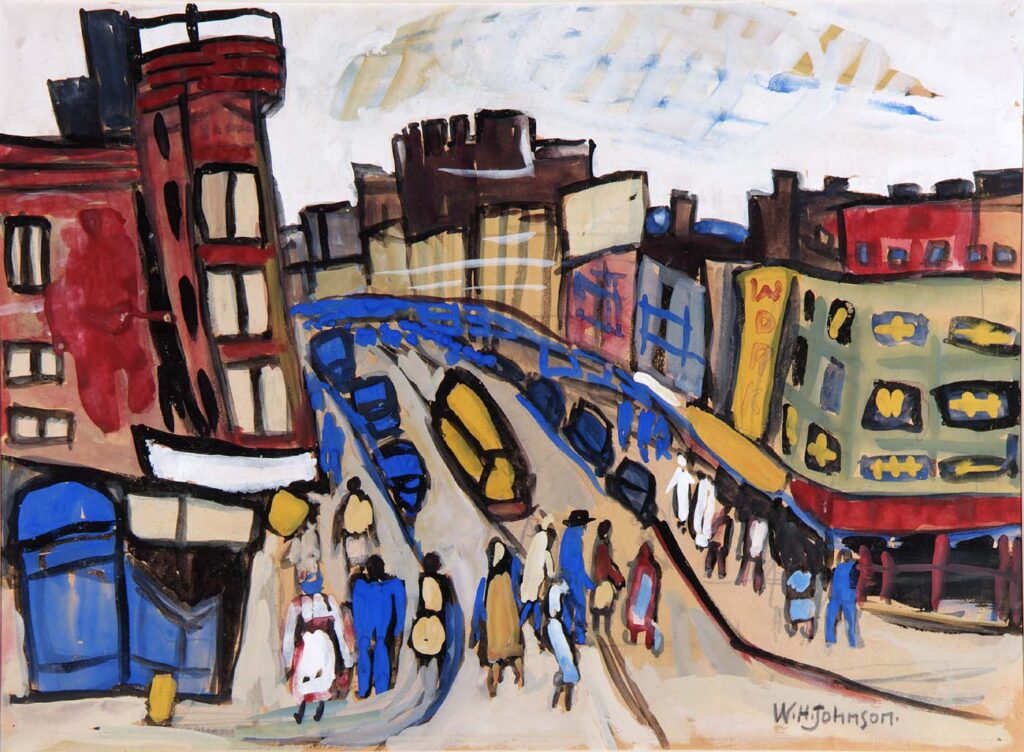 Harlem Street (1941) - William H. Johnson Tablo