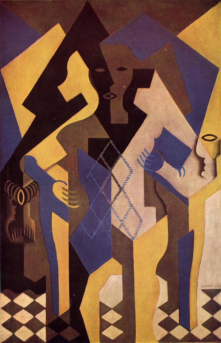 Harlequin at a Table (1919) - Juan Gris Tablo