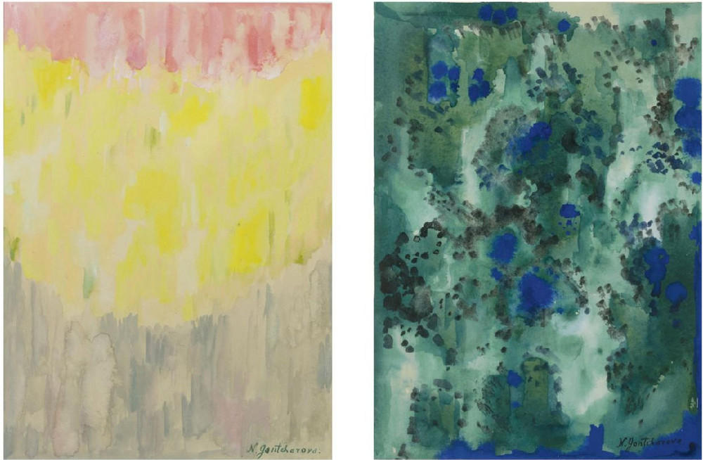 Harmony in Blue and Green. Abstract Composition - Natalia Goncharova Tablo