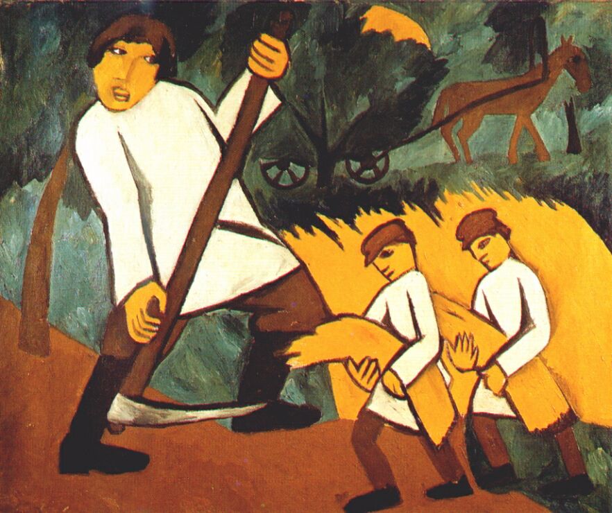 Haycutting (1910) - Natalia Goncharova Tablo