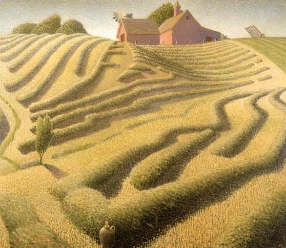 Haying (1939) - Grant Wood Tablo